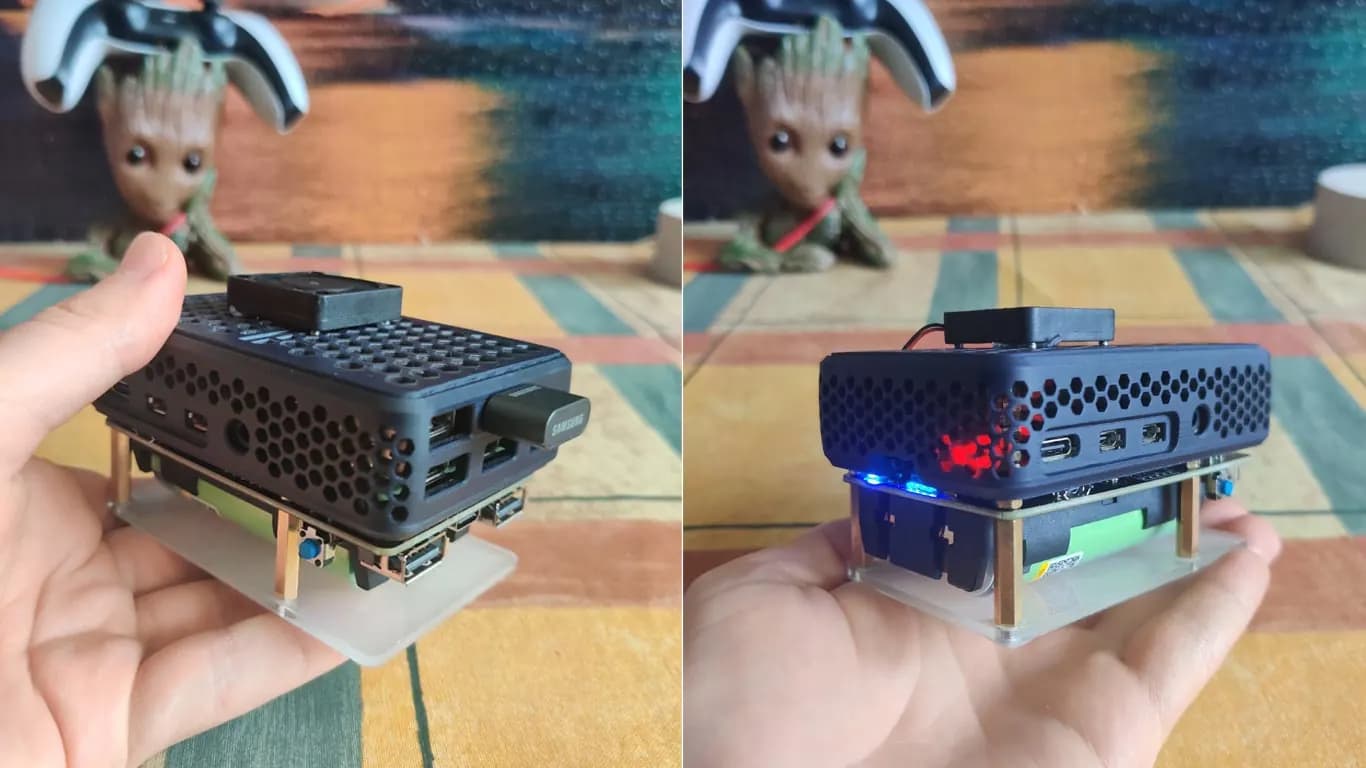 Raspberry Pi 4 single-board computer running the smart home server